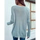 thumbnail image 5 of Suéter de mujer con elementos de agujero, cuello redondo, tejido, suave, transpirable, Top femenino para trabajar en casa, 5 of 8
