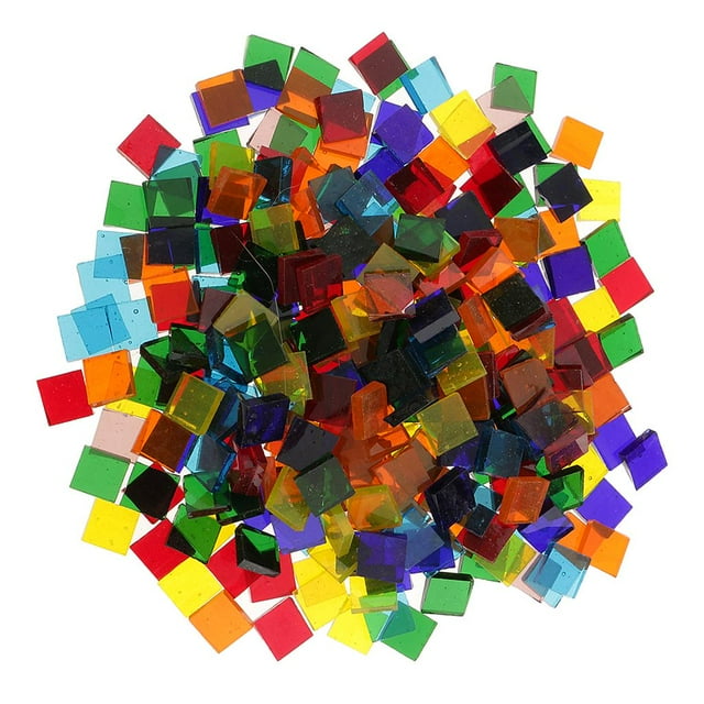Mosaico de vidrio vítreo cuadrado multicolor de 160 g, tesela para manualidades (10 x 10 mm) 10mm
