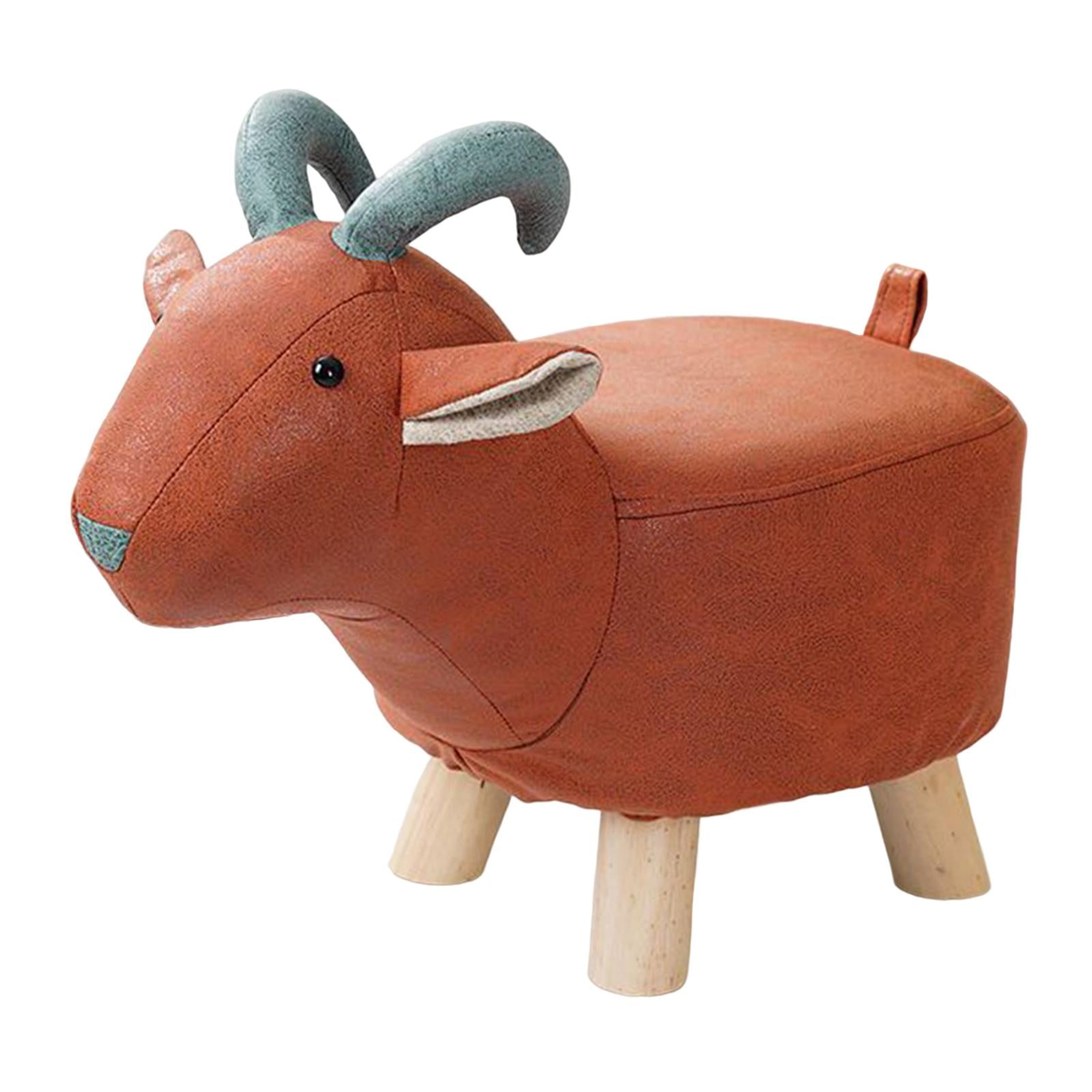 Animal Footstool Footrest Ottoman Wood Multifunctional Cute Cartoon Room Decor Bench for Porch, Living Room, Entryway, Guest Room, Bedroom