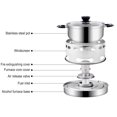 thumbnail image 5 of Xecvkr 20cm Stainless Steel Alcohols Stove Cooker Set Portable Indoor Outdoor Hot Pot Camping Picnic Cooking No Electricity Needed with Pot, 5 of 9