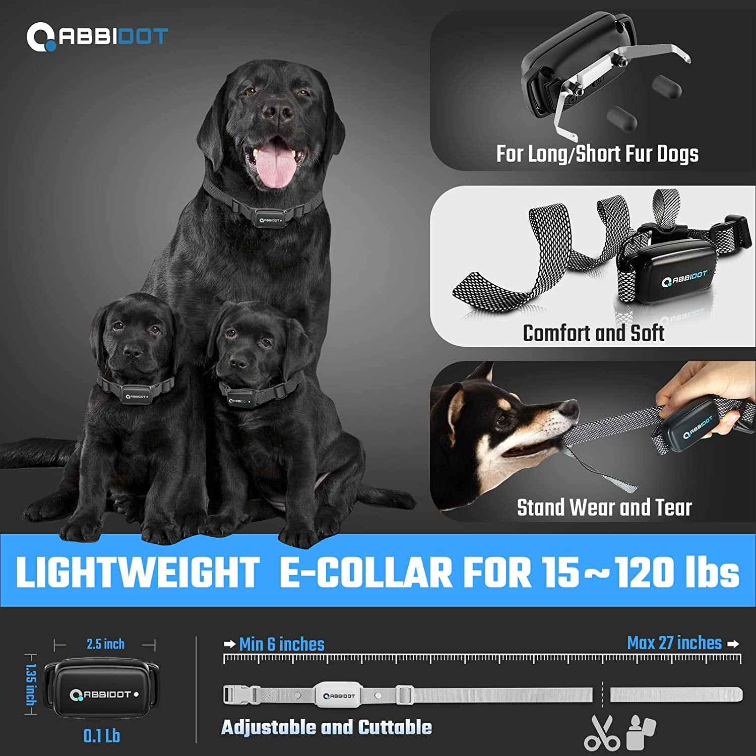 ABBIDOT Shock Collar for Large Dog 5 Training Modes 36 Levels Safe Shock 3000ft Range Walmart