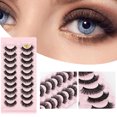 thumbnail image 3 of Kmxyo 10 Pairs False Eyelashes Wispy Thick Natural Curl Handmade Fluffy 7D Imitation Mink Hair Eyelashes Extension for Eye Makeup, 3 of 8
