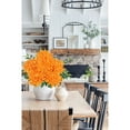 thumbnail image 3 of 6Pcs Chrysanthemum Artificial Flowers 26'' Long Stem Fake Mum Flowers Bouquet Orange,6"dia Large Flower Heads, 3 of 6