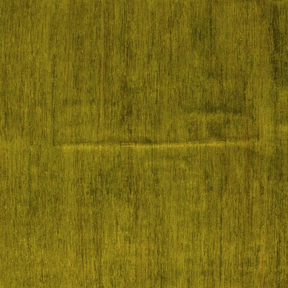 Ahgly Company Machine Washable Indoor Square Abstract Yellow Modern Area Rugs, 5' Square