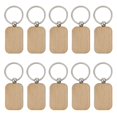 thumbnail image 1 of Paquete de 10 Llaveros de Madera en Blanco, Colgantes de Madera Sin Terminar en Blanco con Llaveros para Etiquetas , Suministros para Manualidades de Llaves DIY, 1 of 6