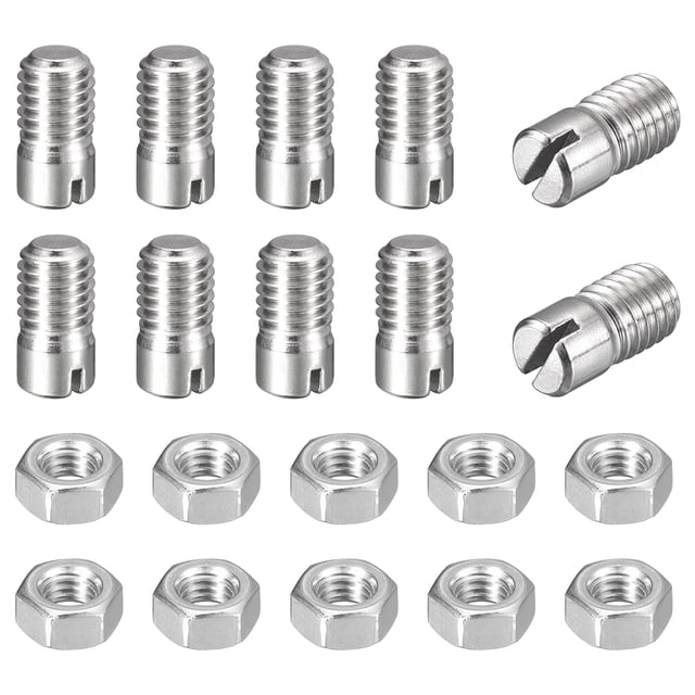10Pack Slotted Cylindrical Pin, M8 x 12mm 304 Stainless Steel Dowel with Nut