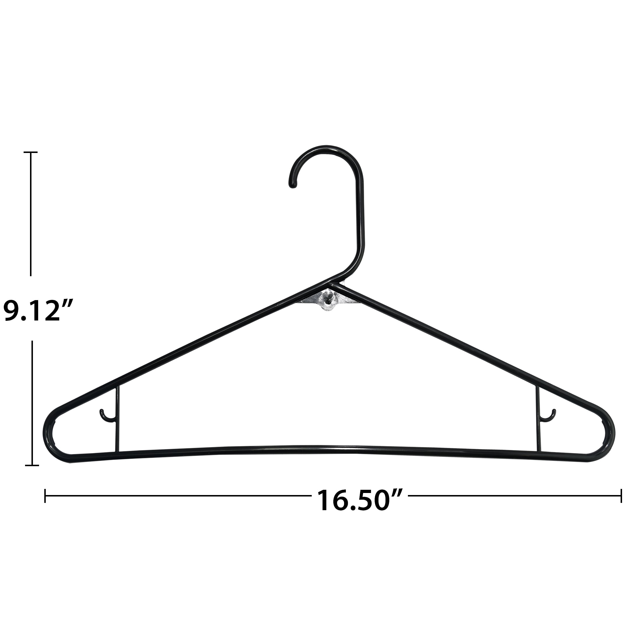 ClosetSelect 50 Pk Adult Plastic Hangers, Black