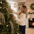 thumbnail image 6 of Cififendec Christmas Large Glitter Tassel Wheat Pick, 35.43", Artificial Hanging Floral Stem with Sparkling Beaded Design for Xmas Tree Arranging, 6 of 8