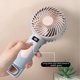 thumbnail image 5 of Ventilador portátil de mano y de escritorio con 120 niveles de velocidad, recargable por USB, pantalla LED, clip mosquetón, diseño compacto y ligero de plástico para viajes y uso al aire libre., 5 of 6