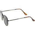 thumbnail image 3 of Modern Hexagonal Sunglasses Slim Metal Arms Neutral Colored Flat Lens 51mm (Black / Smoke), 3 of 4