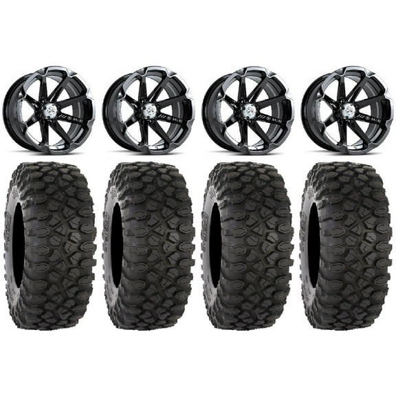 MSA Black Diesel 14" UTV Wheels 28" XC450 Tires Polaris RZR XP 1000 / PRO XP / Ranger XP 900/1000