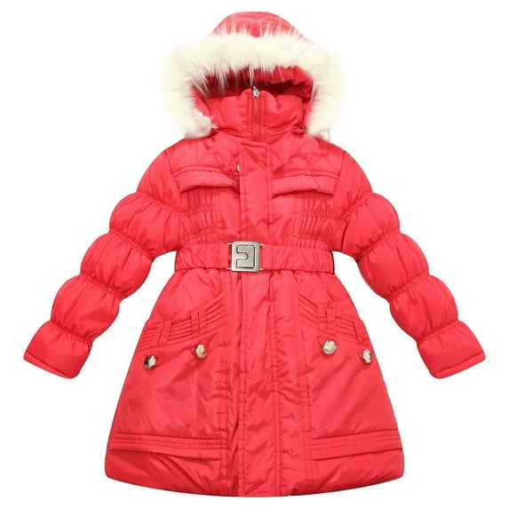 Richie House Girls' Padding Jacket with Hood and Fake Fur Lining RH1342-D-13/14