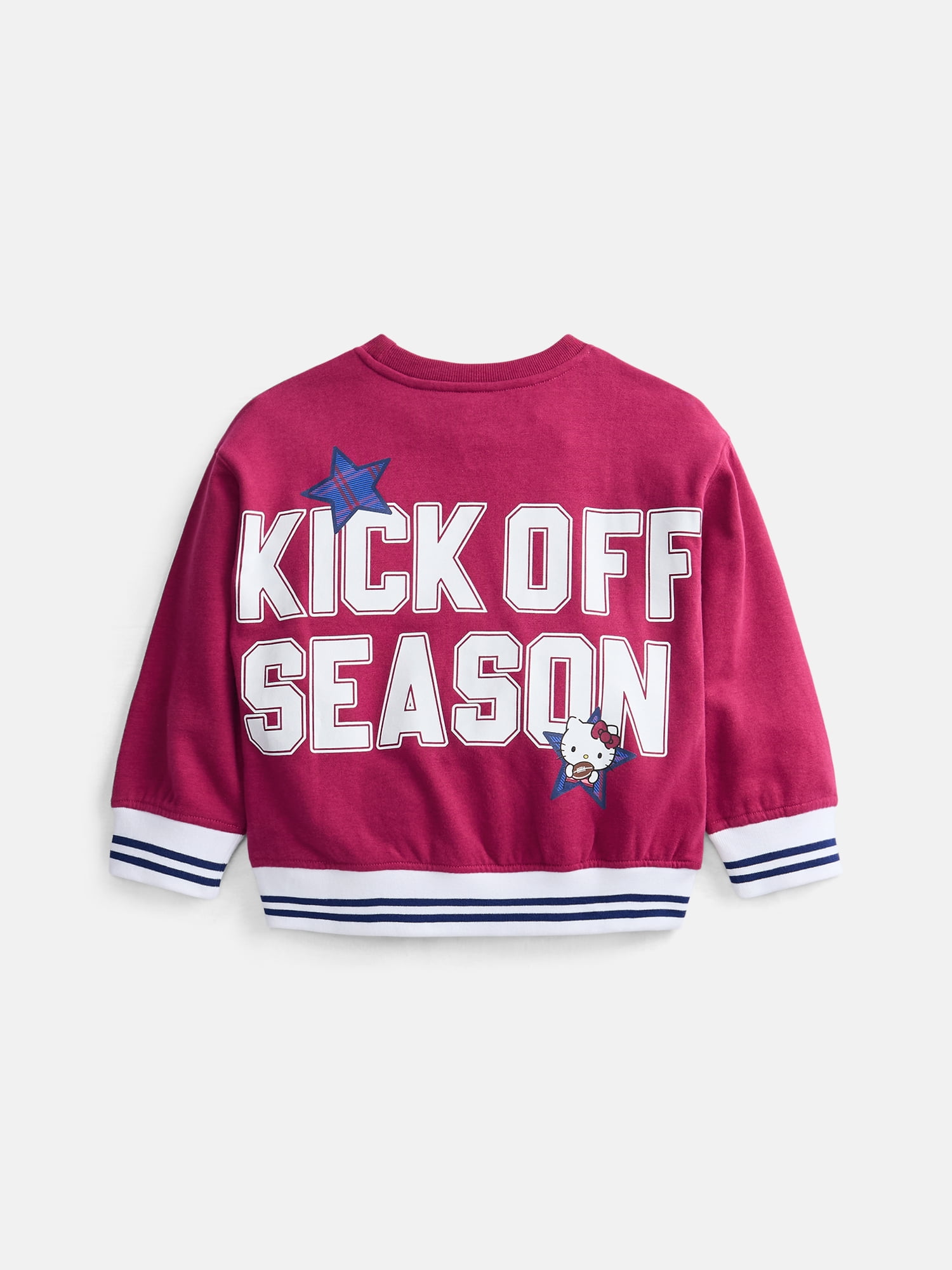 Hello Kitty Girls' Front Back Graphic Sweatshirt with Long Sleeves, Sizes 4-16