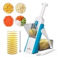 thumbnail image 1 of ONCE FOR ALL Mandoline Trancheuse Alimentaire, Trancheuse de Légumes Réglable en Acier Inoxydable, Coupe-Oignons Pommes de Terre Ail Concombre Multifonction pour Cuisine, Bleu, 1 of 8