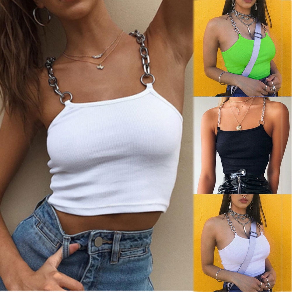 buckle mesh crop top