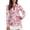 Bow Scarf Pattern, variant on Jiueut Zip Up Polo for Women UV Protection Pullover Blue Floral Pattern Sports Golf Polo with Long Sleeves Loose Fit Daily Wear Polo Shirt V Neck, Size XX-Large