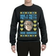 thumbnail image 2 of Wild Bobby, Have a Pretty Pretty Pretty Good Hanukkah Curb Larry, Hanukkah, Unisex Crewneck Graphic Sweatshirt, Black, Small, 2 of 4