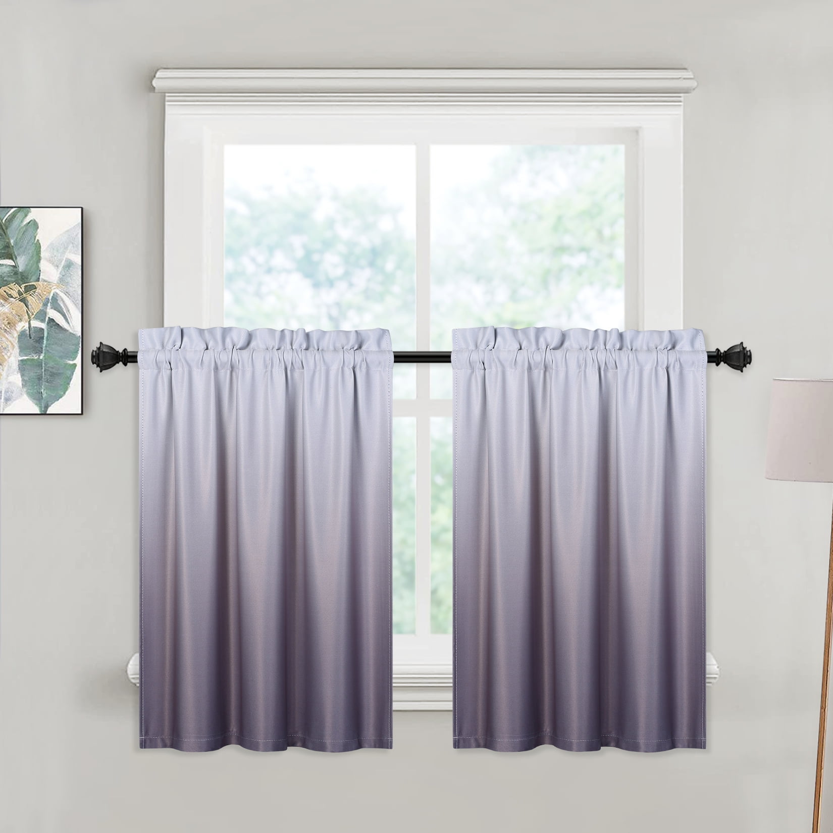 Haperlare Bathroom Window Curtains 30"W x 24"L Short Tier Curtain for ...