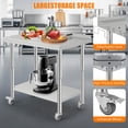 thumbnail image 2 of Stainless Steel Table, Metal Prep & Work Table with Adjustable Undershelf, Stainless Steel Prep Table Work Table for Commercial Kitchen, Restaurant, Hotel and Garage, 2 of 6