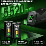 Beboncool Dual Xbox Controller Charger with 2×5520mWh Battery Packs for Xbox Series X|S/One/Elite