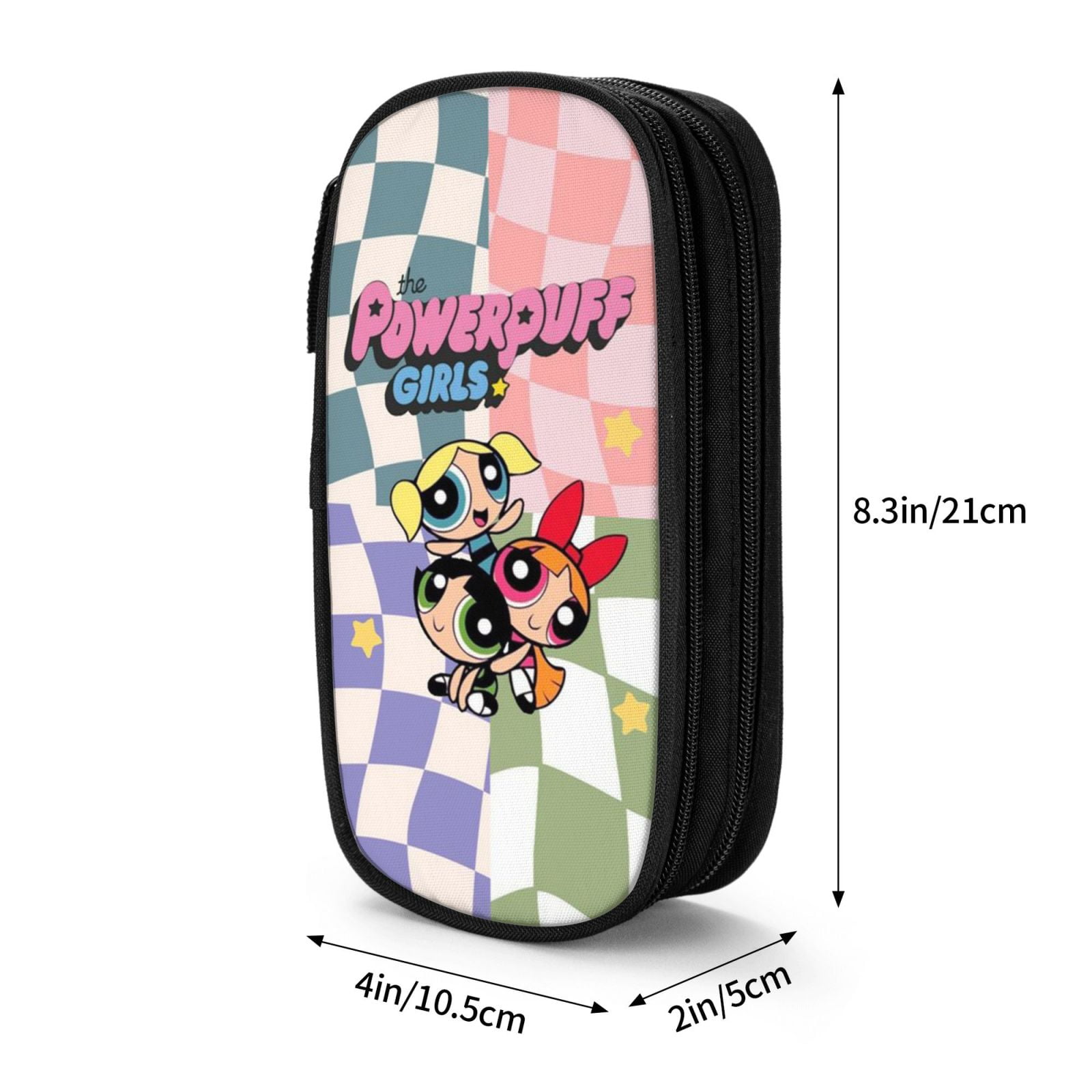 The Powerpuff Gi-rls Pencil Case Large Capacity Pencil Pouch Penbag Office Stationery Organizer Travel Makeup Bag Black