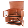 thumbnail image 6 of TRIXIE Insulated Outdoor 2-Story Wooden Small Animal Hutch with Windows, Trays, Ramp, 6 of 9
