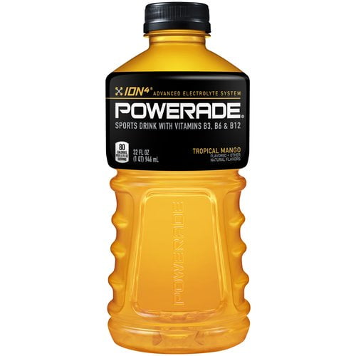 POWERADE Tropical Mango, ION4 Electrolyte Enhanced Fruit Flavored