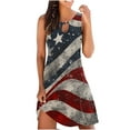 thumbnail image 2 of CFLVAEK American Flag Dress Women July 4th Patriotic Dresses Plus Size Keyhole Neckline Sleeveless Sundress Summer Beach Vacation Tank Mini Dress L, 2 of 5