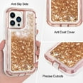 thumbnail image 3 of Entronix iPhone 12/12 Pro Heavy Duty Glitter Case for Girls Women Liquid Bling Sparkle Shining Glitter Luxury Shockproof Quicksand Soft TPU Cover for iPhone 12/12 Pro 6.1" Rose, 3 of 9