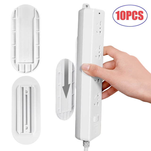 Tira De Alimentación Autoadhesivo Montado En La Pared Soporte De Fijación Sin Perforaciones Organizador De Fijación De Enchufe Reutilizable Serendint HA040172-02