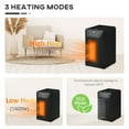 thumbnail image 4 of HOMCOM Space Heater for Indoor Use, 1500W Fast Heating Portable Electric Heater with Thermostat, 3 Modes, Remote, 12h Timer for Bedroom Desktop, 4 of 10