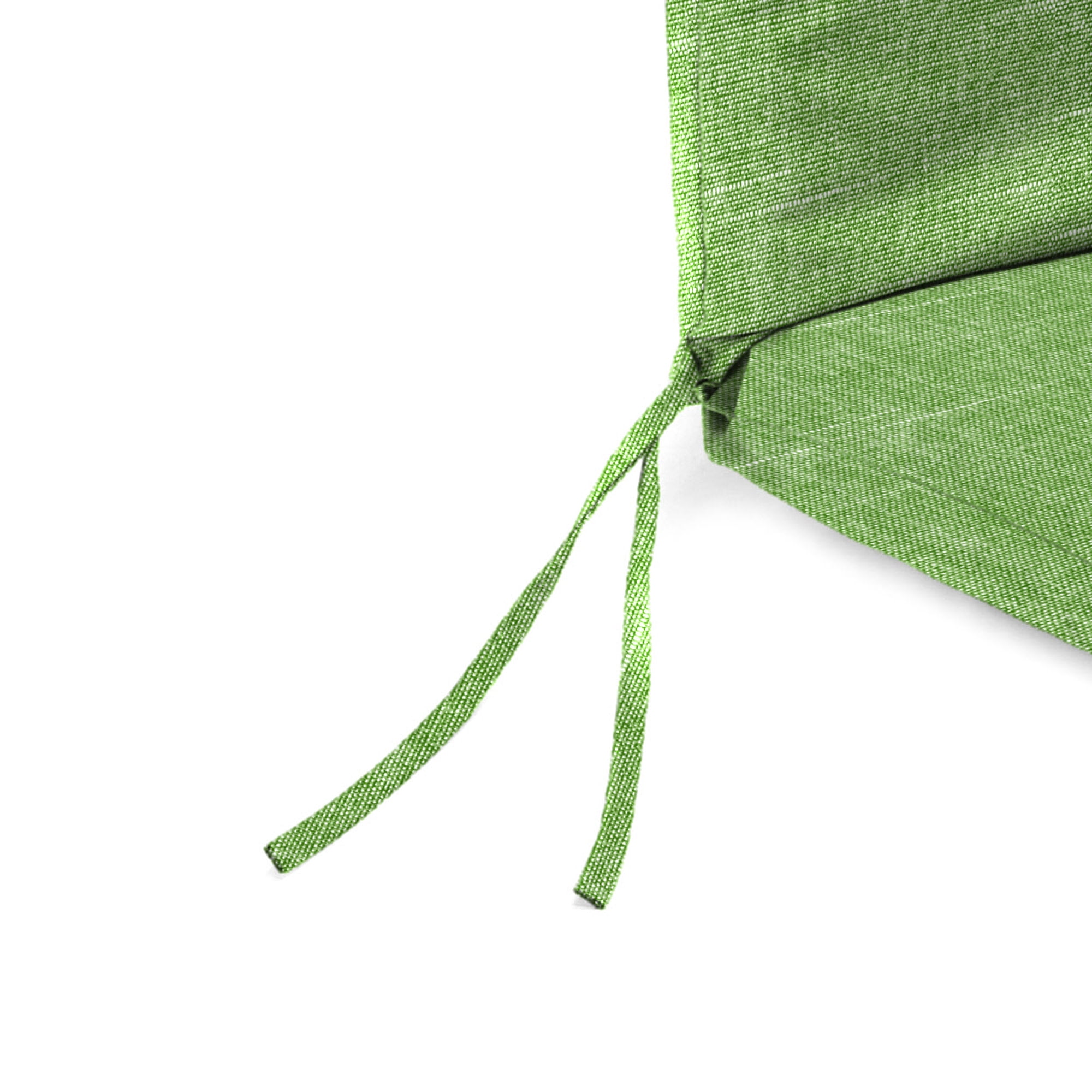 Jordan Manufacturing 44" x 21" Tory Palm Green Crosshatch Rectangular Outdoor Chair Cushion with Ties and Hanger Loop