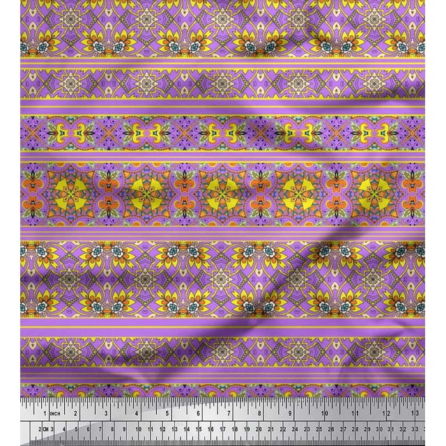 Tissu Imprimé à Rayures & Kaléidoscope Marocain 1 Yard 52 Inch Wide