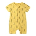 thumbnail image 2 of uublik Baby Bubble Romper Cute Pattern Short Sleeve Double Zipper Romper Jumpsuit Yellow 9-12 Months, 2 of 5