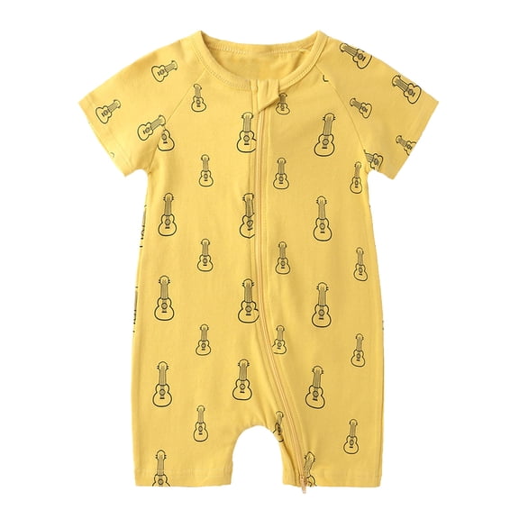 Odeerbi Baby Girls Boys Clothes Baby Rompers Toddler Cute Cartoon Animal Pattern Short Sleeve Double Zipper Romper Jumpsuit