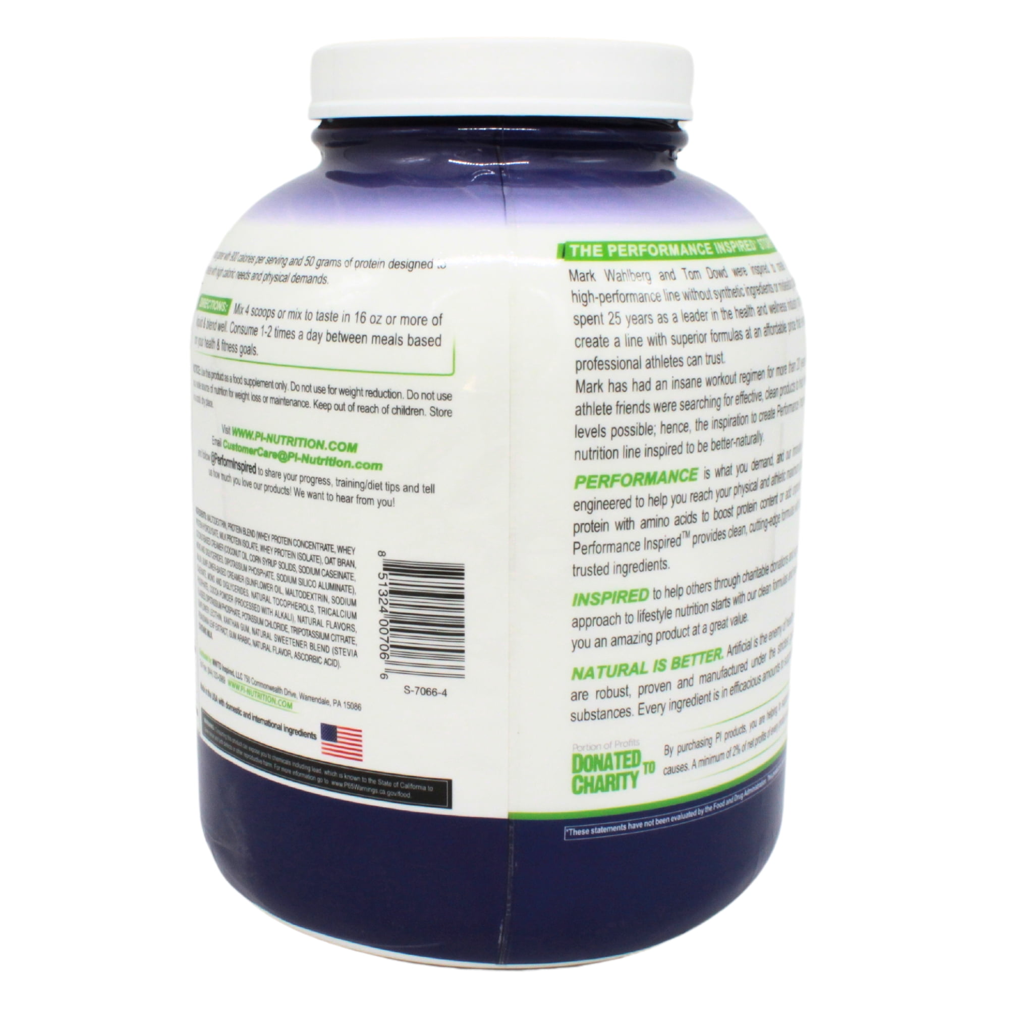 Performance Inspired Nutrition - Smart Mass Gainer Powder - Recover & Rebuild Muscles - L-Glutamine – 50G Protein - Creatine - Digestive Enzymes - Chocolate Milkshake - 6 lbs