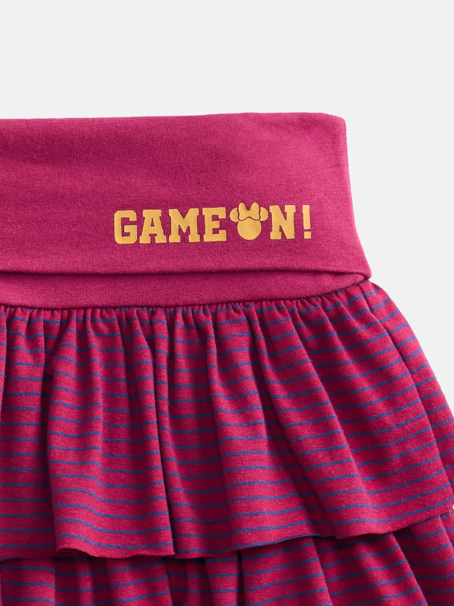 Minnie Mouse Girls' Varsity Stripe Tiered Ruffle Skort, Sizes 4-16