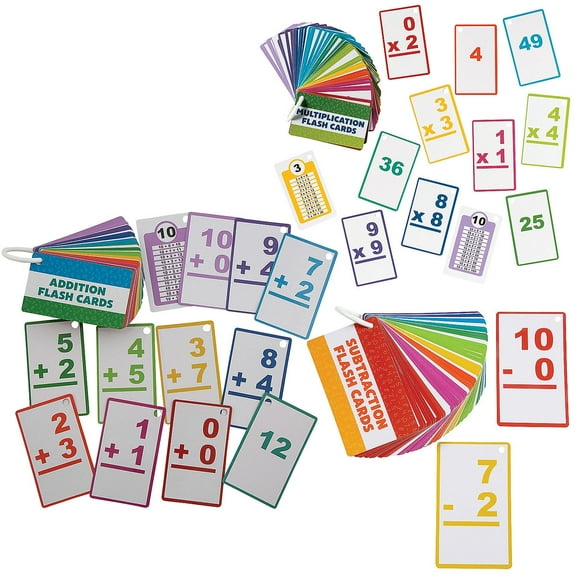 Fun Express Math Flash Card Sets on a Ring for 6