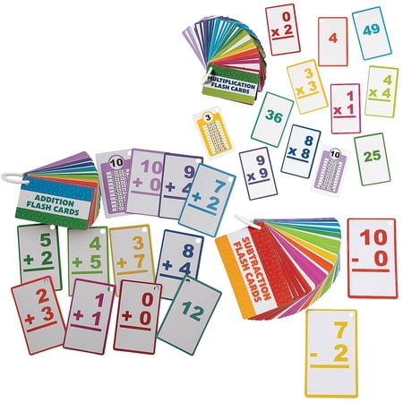 Fun Express Math Flash Card Sets on a Ring for 6