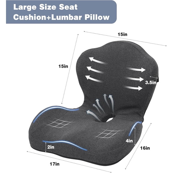 Ergonomic Memory Foam Back and Lumbar Support Pillow