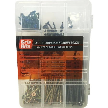 

1PK Grip-Rite All-Purpose Interior Steel Screw Assortment Kit (170 Pcs.)