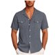 thumbnail image 2 of pstuiky camisetas de hombre, Camisa casual de manga corta para hombre, estilo bolos vintage, estilo playero cubano, con botones, para verano camisas casuales para hombre xxxl, 2 of 6