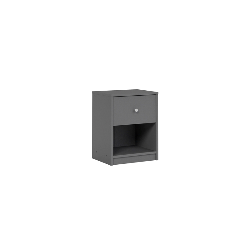 Tvilum Portland 1 Drawer Wood Nightstand In Gray Walmart Com Walmart Com