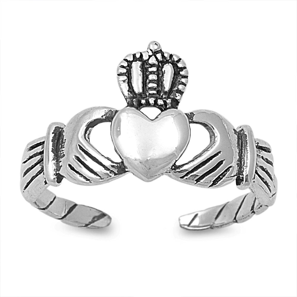 Claddagh Heart Knuckle/Toe Ring Sterling Silver