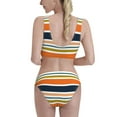 thumbnail image 3 of Kdxio Colorful Pastel Stripes for Womens High Waisted Bikini Top Sports Style Two Piece Bathing Suits, 3 of 7