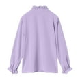 thumbnail image 4 of Linfrsh Girls Fitted Long Sleeve Shirts Girls Long Sleeve Shirts Toddler Soft Basic T-Shirts Top Kids Crewneck Layering Tees Light Purple,9-10 Years, 4 of 7