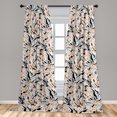thumbnail image 4 of Ambesonne Floral Curtains, White Spring Flowers Pattern, Pair of 28"x84", Pale Peach and Charcoal Grey, 4 of 5