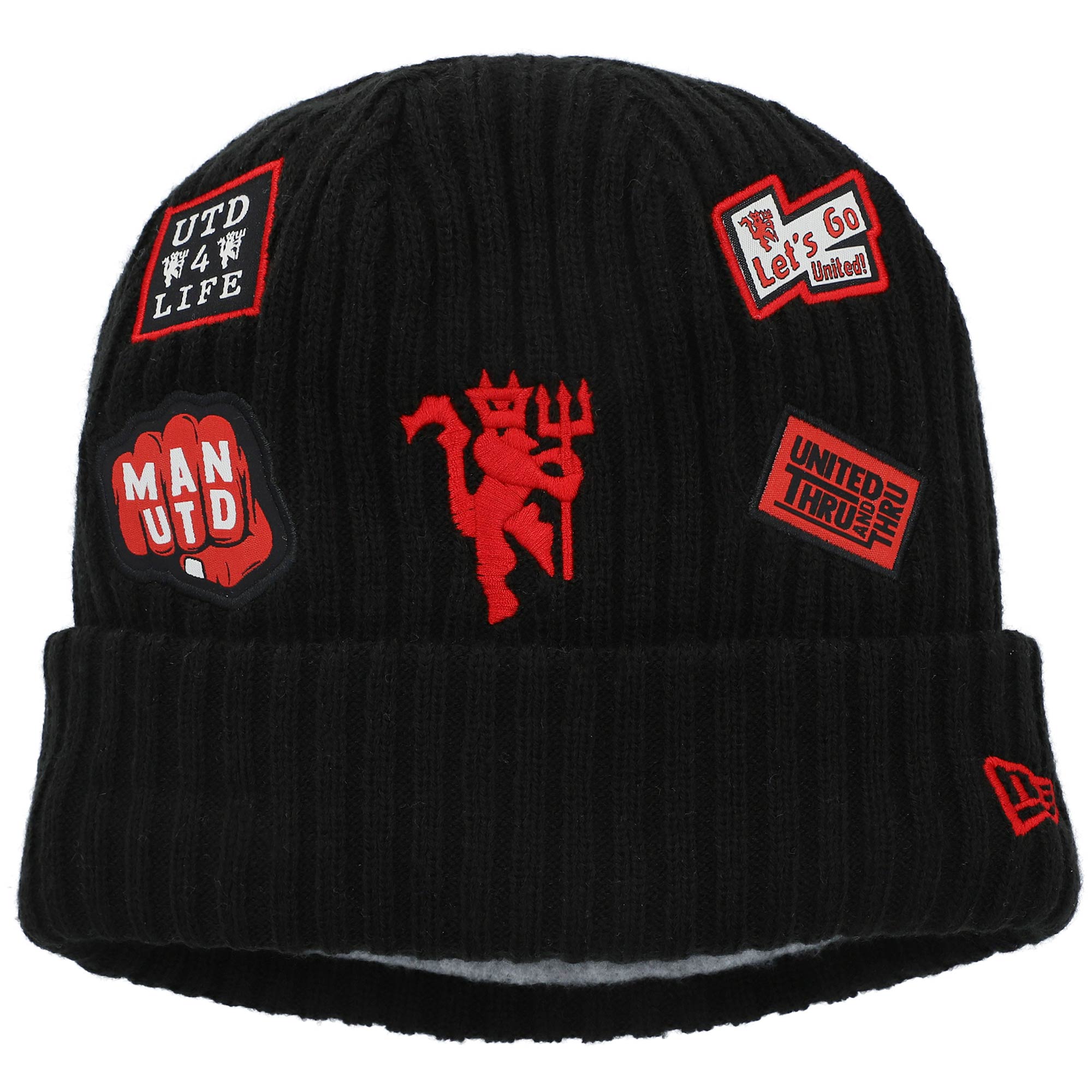 Multi Patch Cuffed Knit Hat - OSFA 