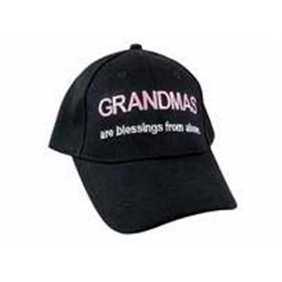 66394 Grandmas are Blessings From Above Cap - Black - Pink & White