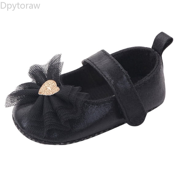 Dpytoraw Girl Baby Shoes Walkers Comfortable Fashion First Shoes Kid Butterfly-knot Baby Shoes Baby Walking Shoes Size Black US:4.5